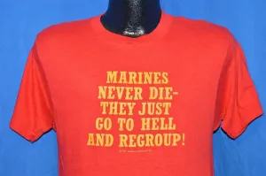 80s Marines Never Die Just Regroup USMC t-shirt Small