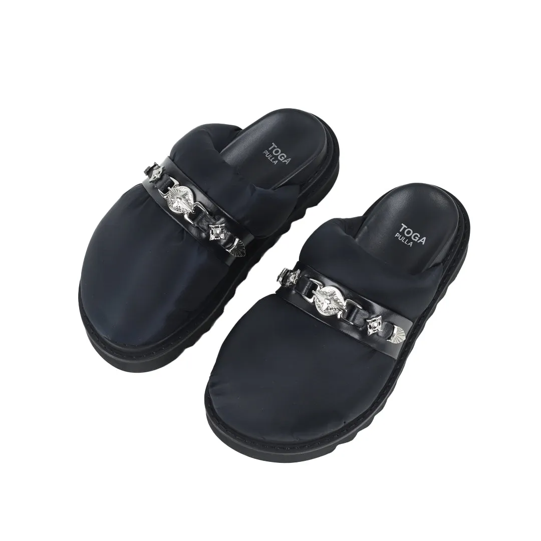 AJ1280 Padded Loafers Black Nylon