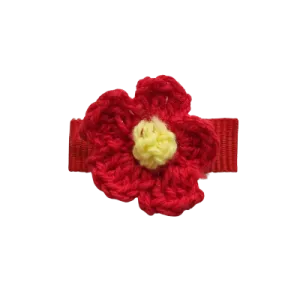 Baby Non Slip Hair Clip - Crochet Flower (14 Colours)