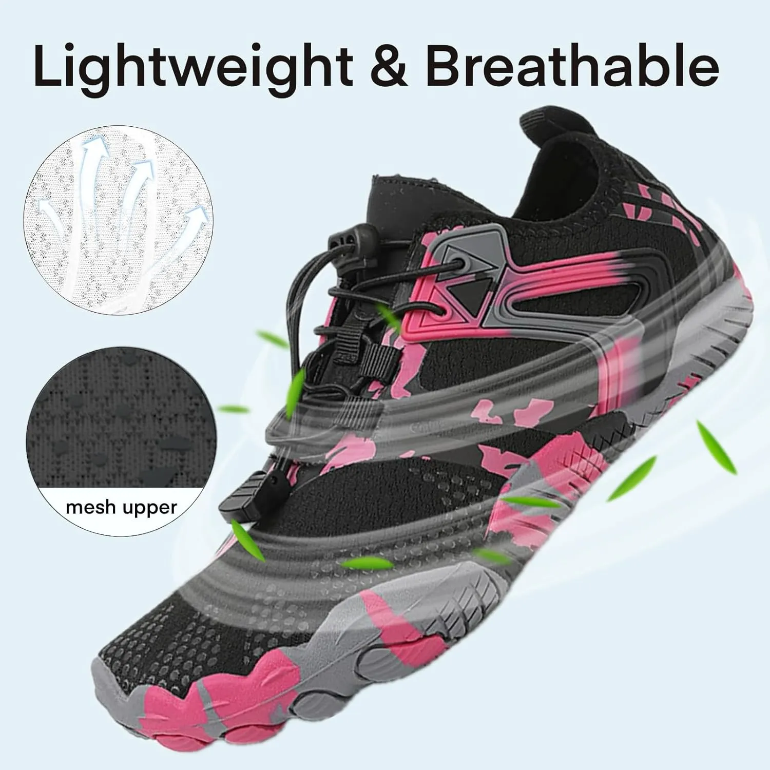 Barefoot Water Shoes for Women Men, Barefoot Shoes with Wide Toe Box, Non-Slip & Quick Dry Breathable Beach Pool Aqua Swim Surf Hiking Walking Shoes