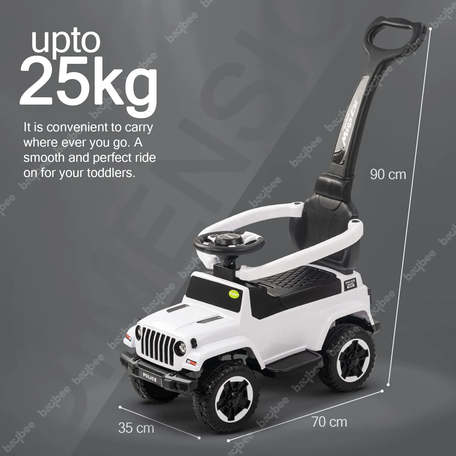 Baybee Raven Push Ride on Car for Kids Ride on Push Cars with Music Light Safety Bar & Push Handle