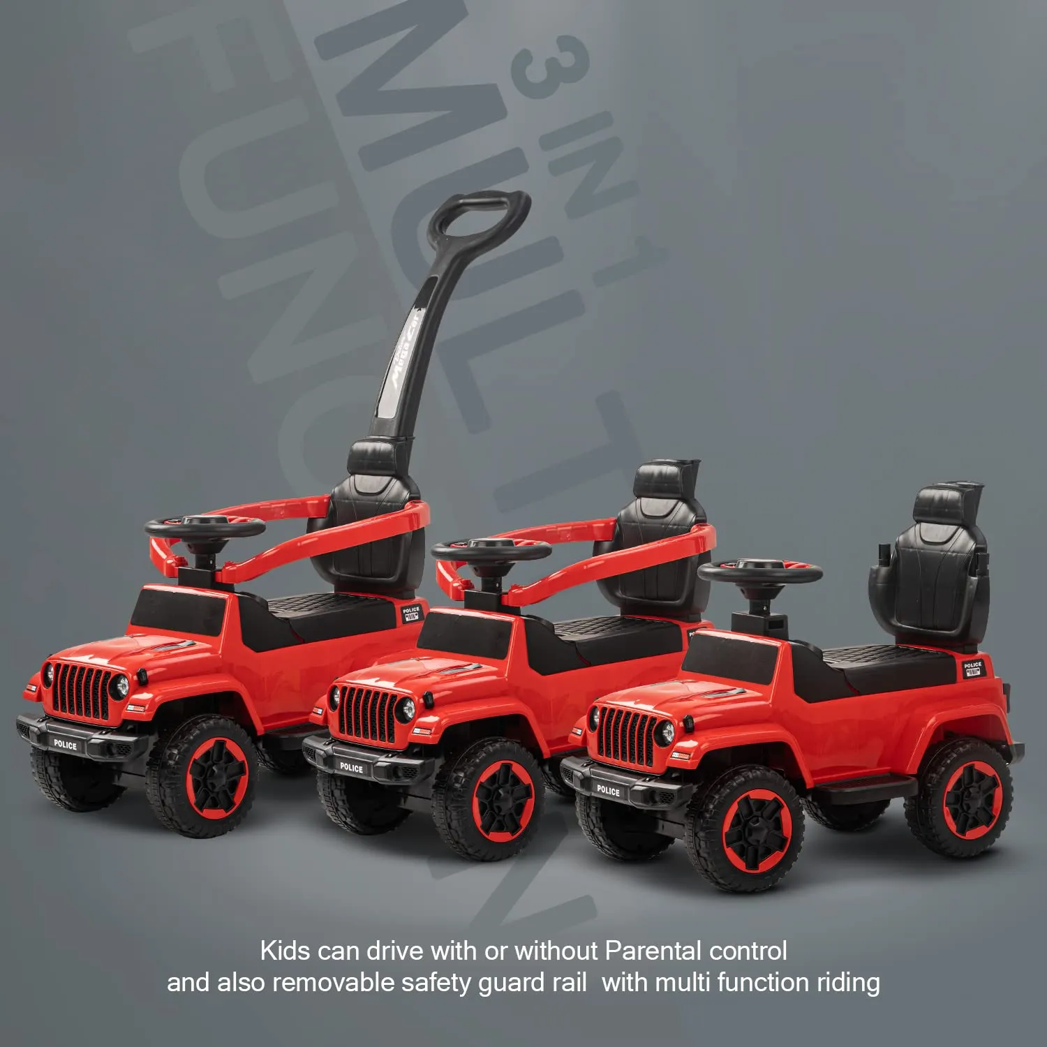 Baybee Raven Push Ride on Car for Kids Ride on Push Cars with Music Light Safety Bar & Push Handle