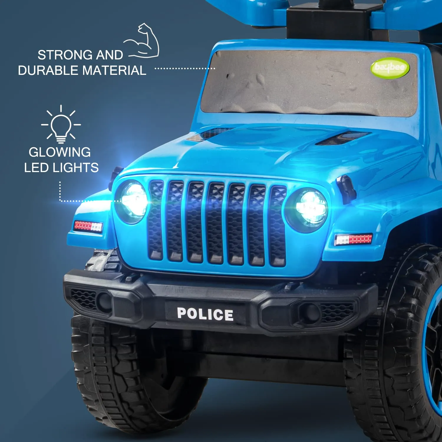 Baybee Raven Push Ride on Car for Kids Ride on Push Cars with Music Light Safety Bar & Push Handle