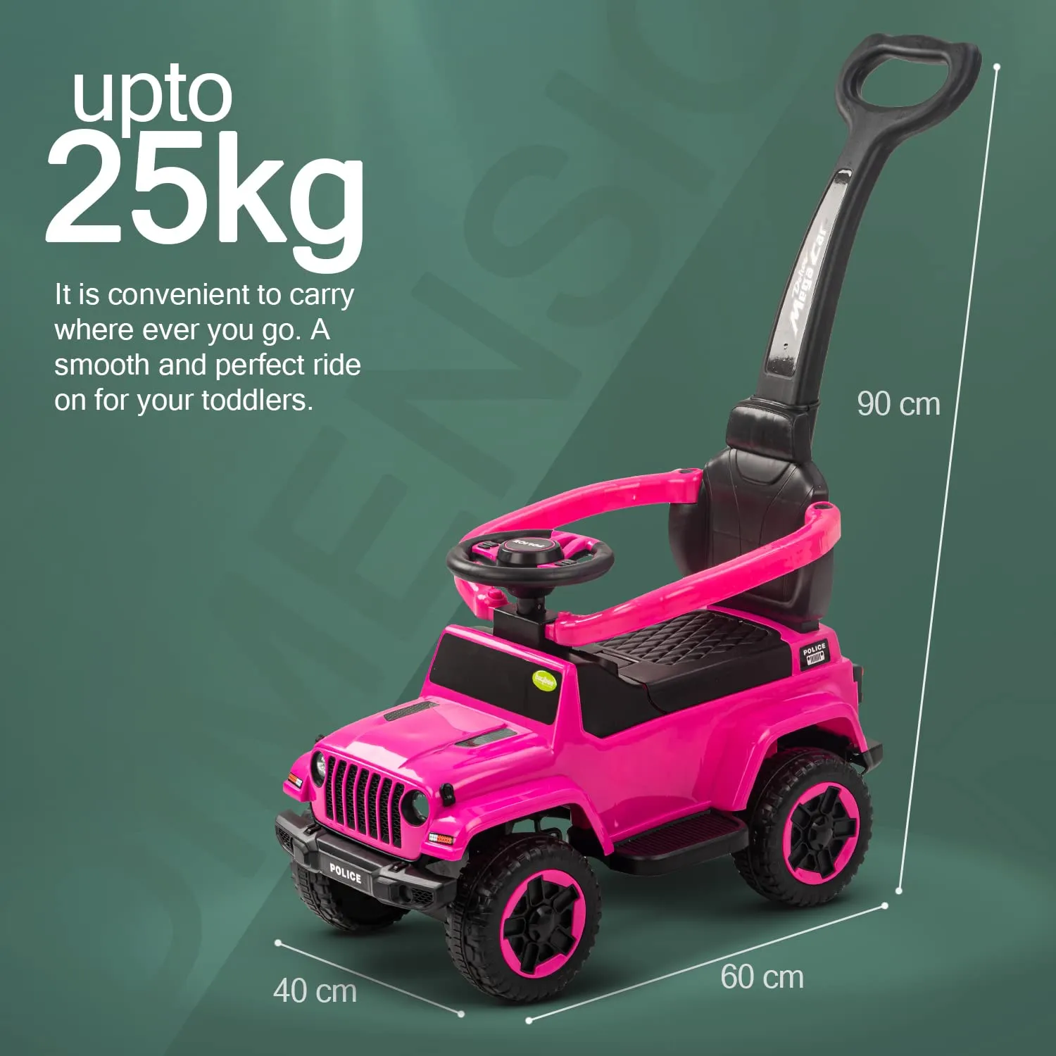 Baybee Raven Push Ride on Car for Kids Ride on Push Cars with Music Light Safety Bar & Push Handle