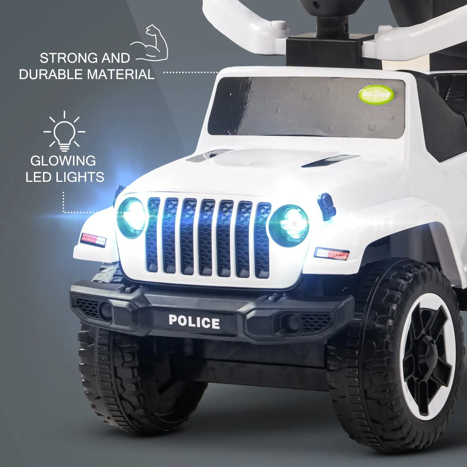 Baybee Raven Push Ride on Car for Kids Ride on Push Cars with Music Light Safety Bar & Push Handle