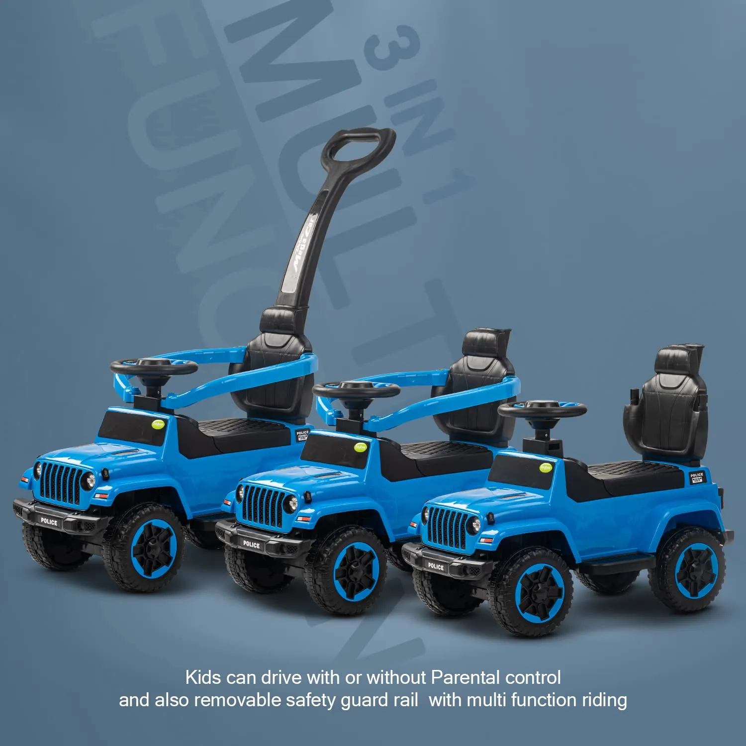 Baybee Raven Push Ride on Car for Kids Ride on Push Cars with Music Light Safety Bar & Push Handle