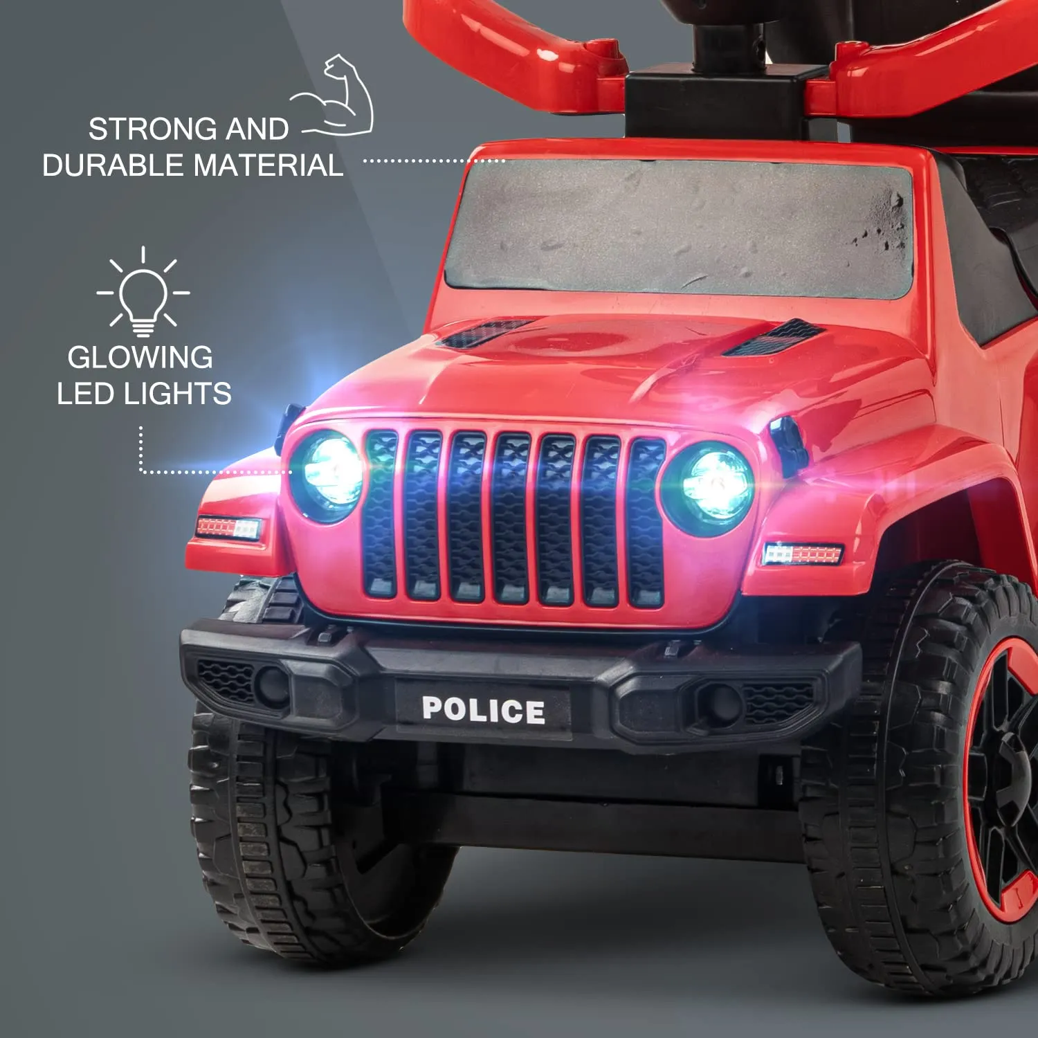 Baybee Raven Push Ride on Car for Kids Ride on Push Cars with Music Light Safety Bar & Push Handle