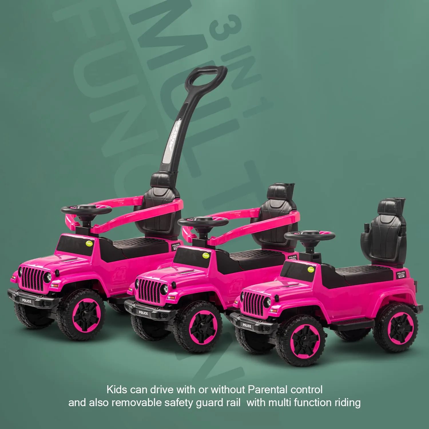 Baybee Raven Push Ride on Car for Kids Ride on Push Cars with Music Light Safety Bar & Push Handle