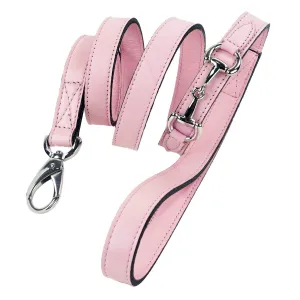 BELMONT DOG LEAD IN SWEET PINK & NICKEL