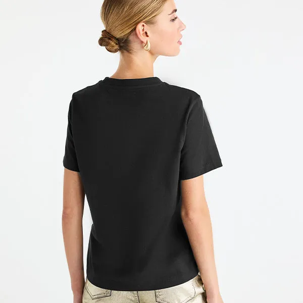 Black 100% Cotton Short Sleeve Crew Neck T-Shirt