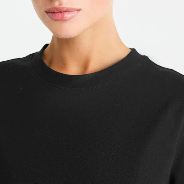 Black 100% Cotton Short Sleeve Crew Neck T-Shirt