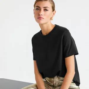 Black 100% Cotton Short Sleeve Crew Neck T-Shirt