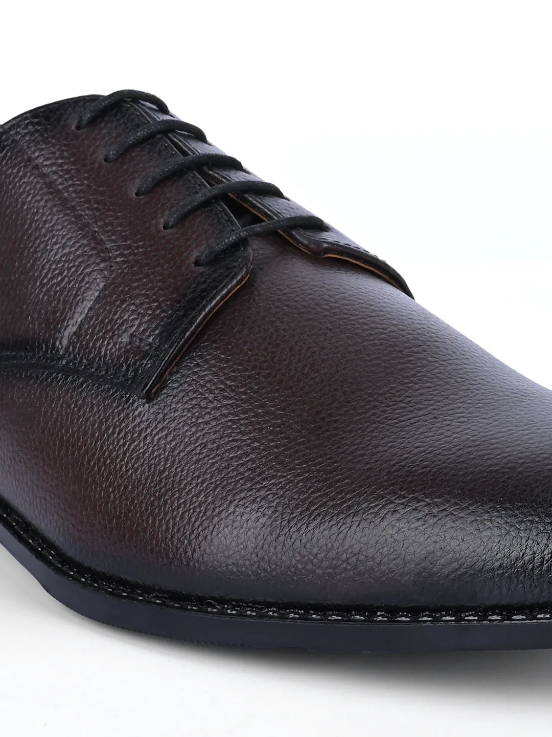 Brunette Brown Handcrafted Derby Lace Up Shoes