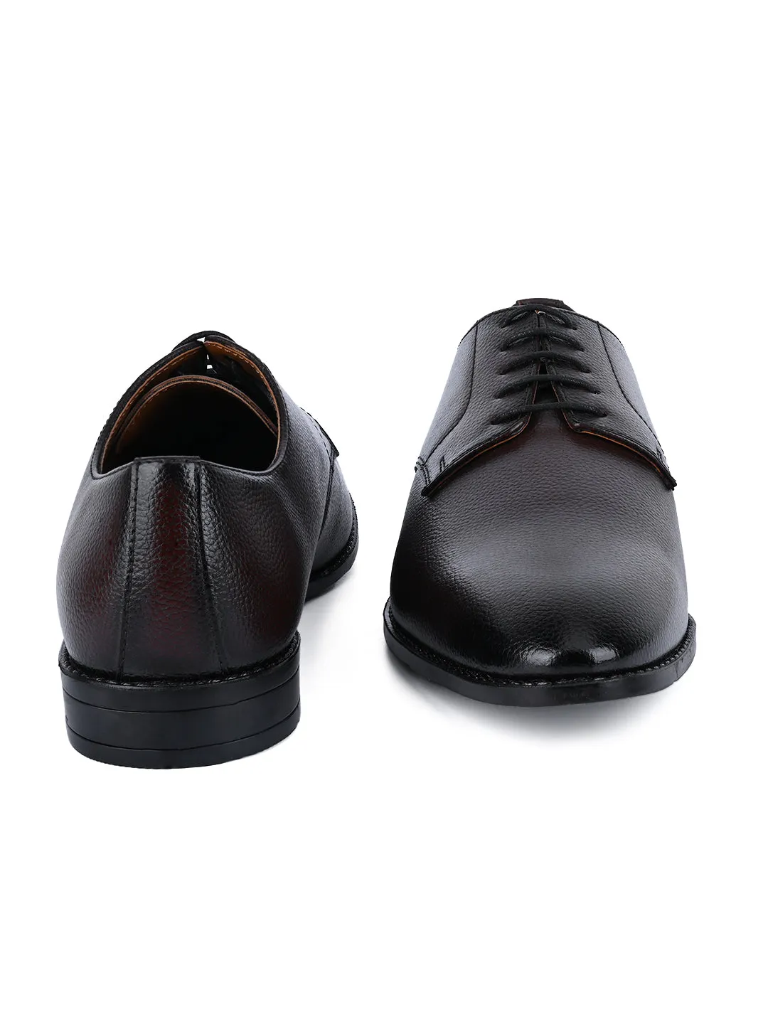 Brunette Brown Handcrafted Derby Lace Up Shoes