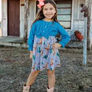 Cactus & Boot Denim Dress Toddler (2T-5T)