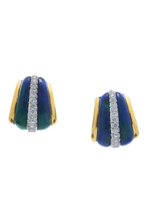 Carved Azuremalachite Earrings