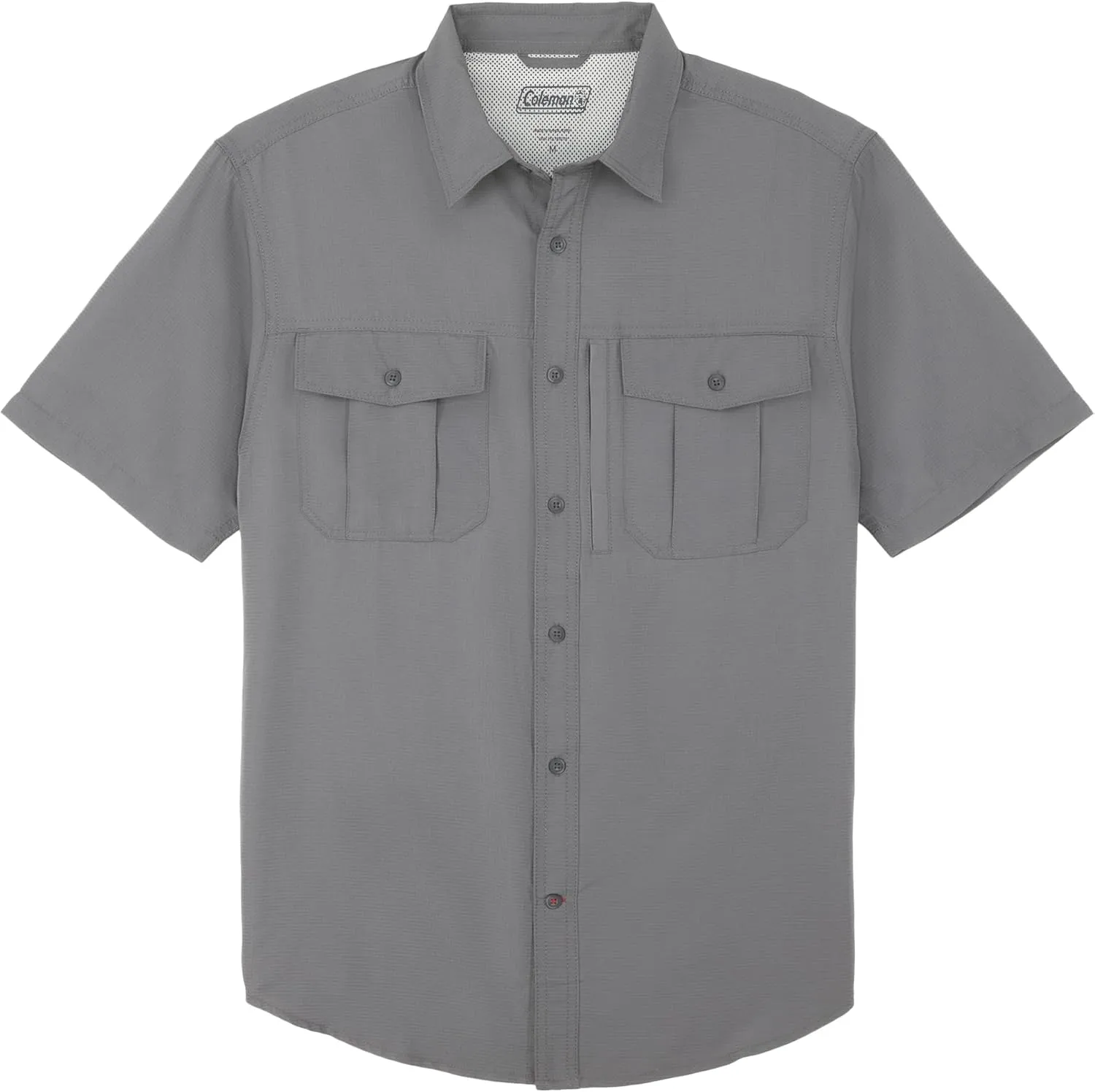 Coleman Mens UPF 40  Ultra Lightweight Quick Dry Short Sleeve Guide Shirt Outdoor for Fishing Hiking Camping Smoked Pearl