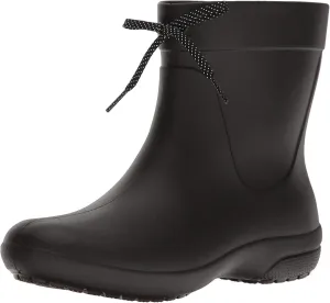 Crocs Women's Freesail Shorty Rainboot Rain Boot, Black, 4 M US