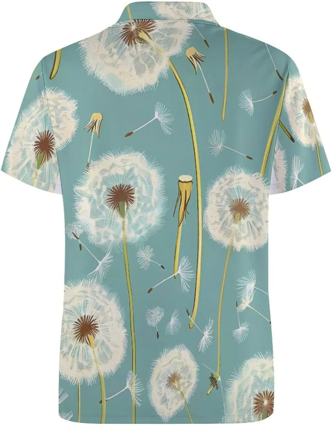 Dandelion Mens Polo Shirts Quick Dry Short Sleeve Golf Slim Fit T Shirt
