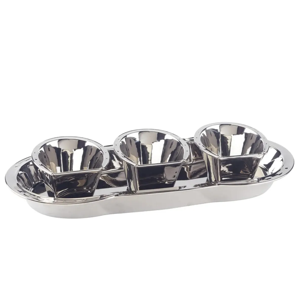 Day At the Races Silver Plate Horseshoe Tray Set