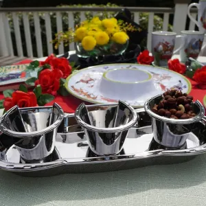 Day At the Races Silver Plate Horseshoe Tray Set