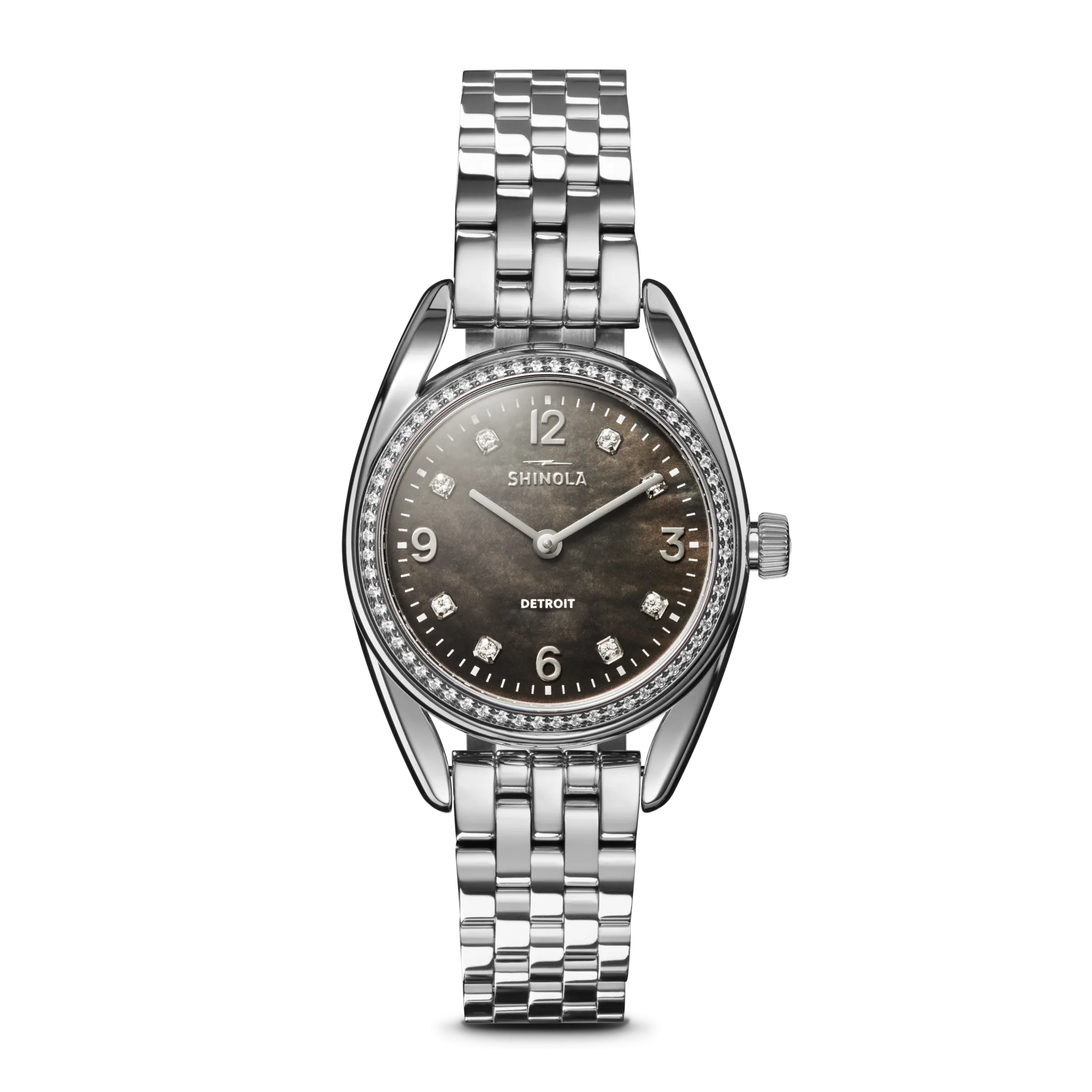 Diamond Derby Watch - Black Mother of Pearl
