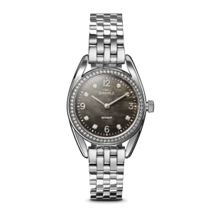 Diamond Derby Watch - Black Mother of Pearl