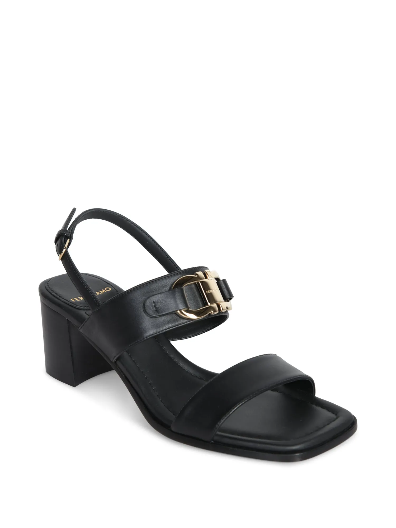 Double Gancio 55 Black Sandals