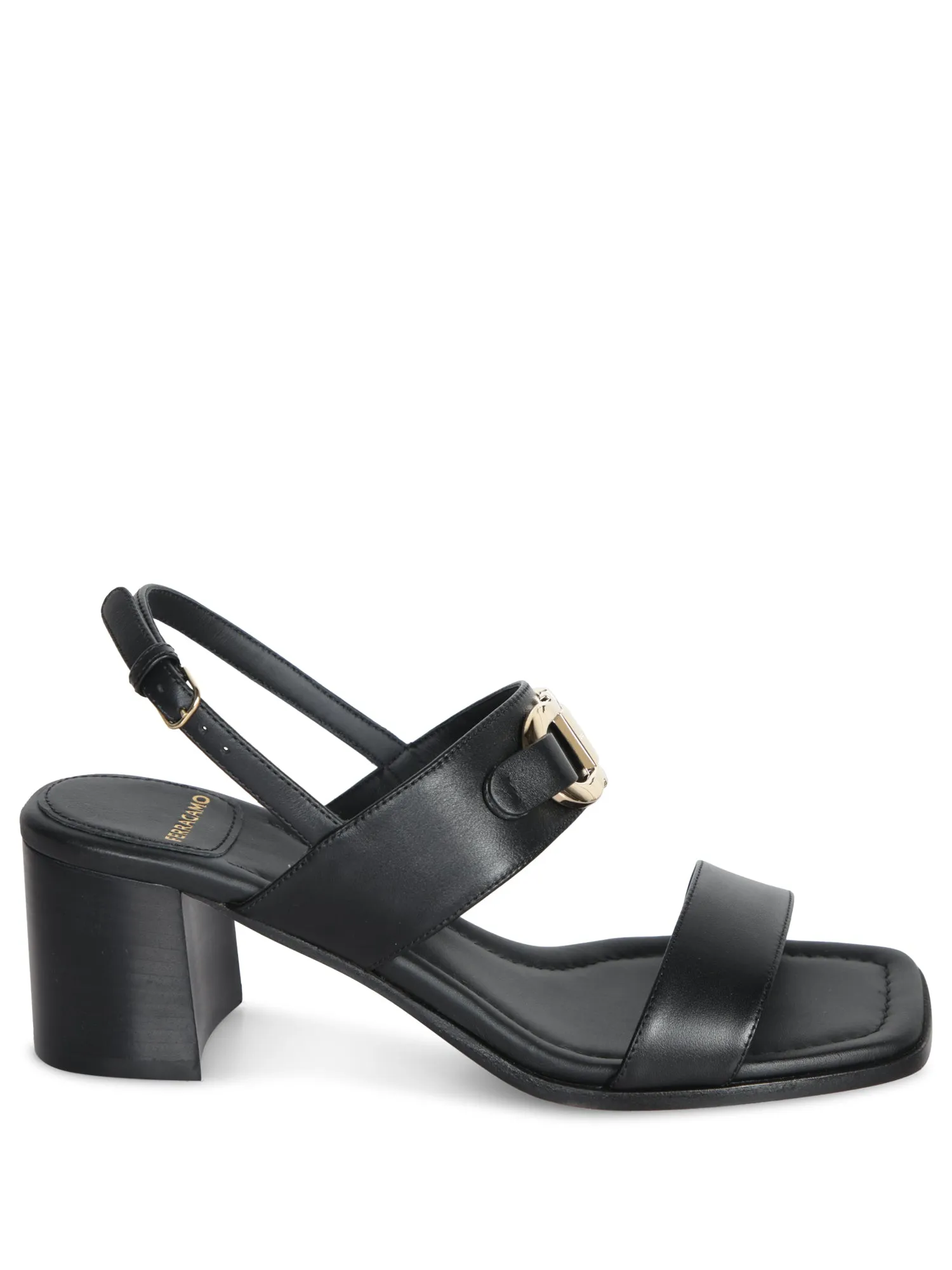Double Gancio 55 Black Sandals