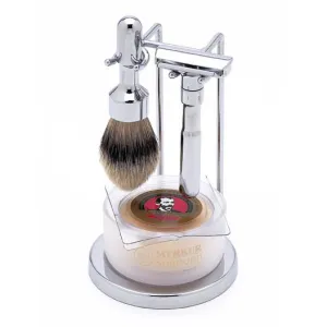 DOVO Merkur Futur 4-Piece Classic Wet-Shaving Set with Polished Finish