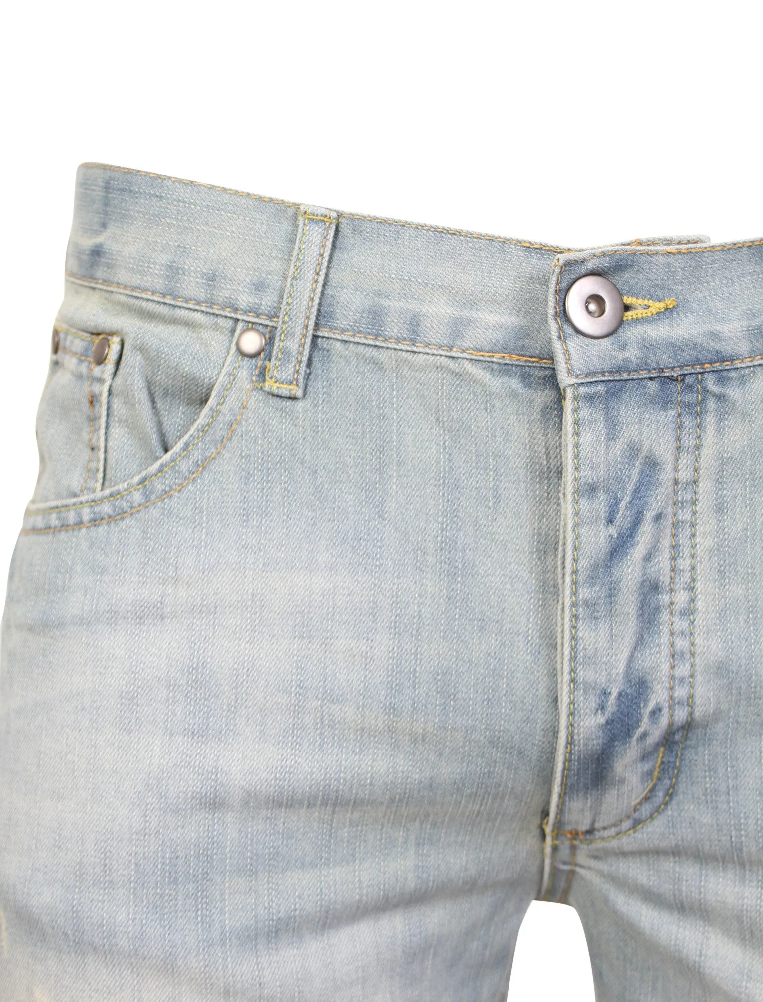 Duran Denim Shorts with Turn Up Hem in Light Blue - Dissident