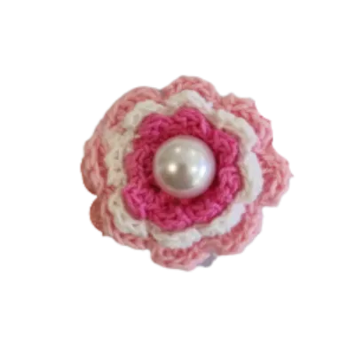 Embellished Non Slip Hair Clip - Crochet flower large (3 Colours)