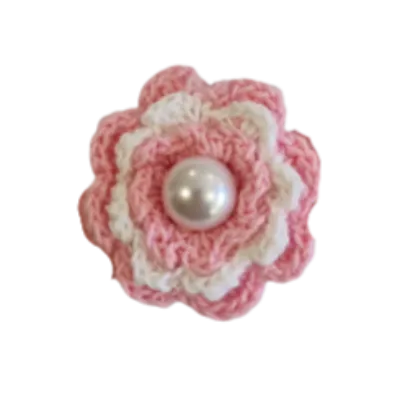 Embellished Non Slip Hair Clip - Crochet flower large (3 Colours)
