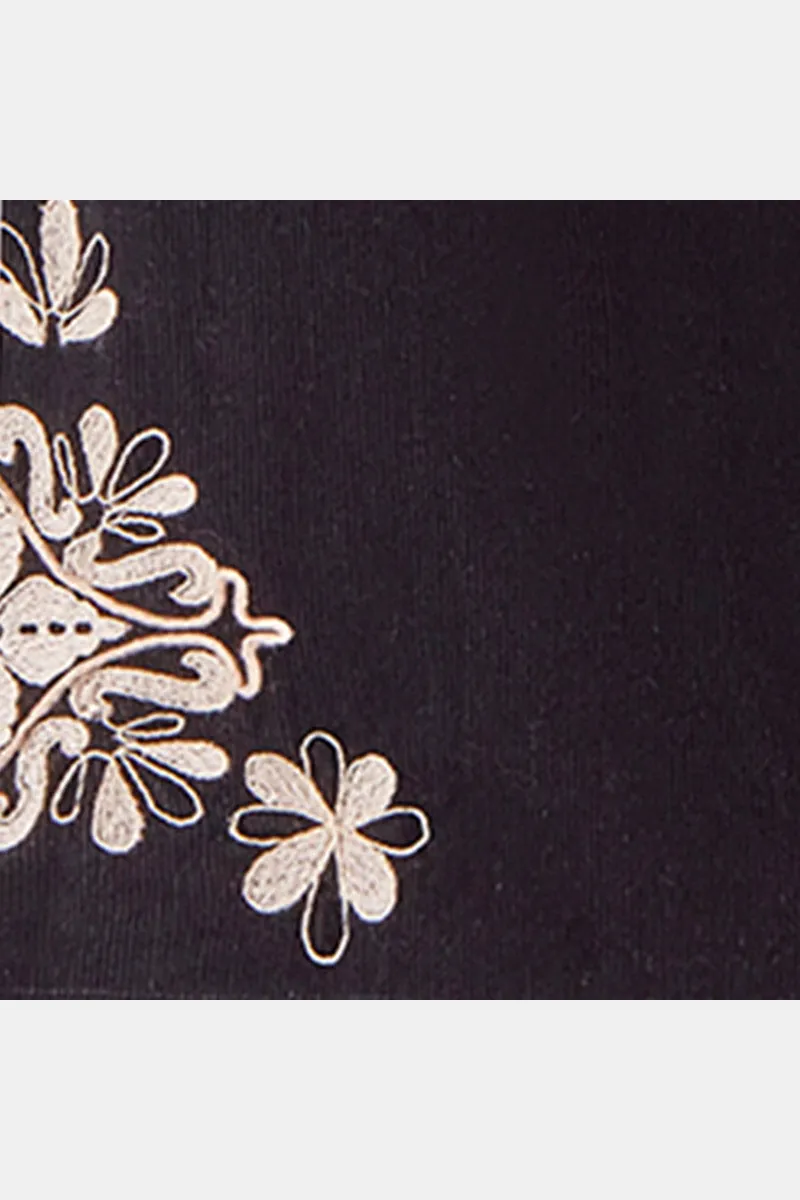 Eveline Black Embroidered Trouser