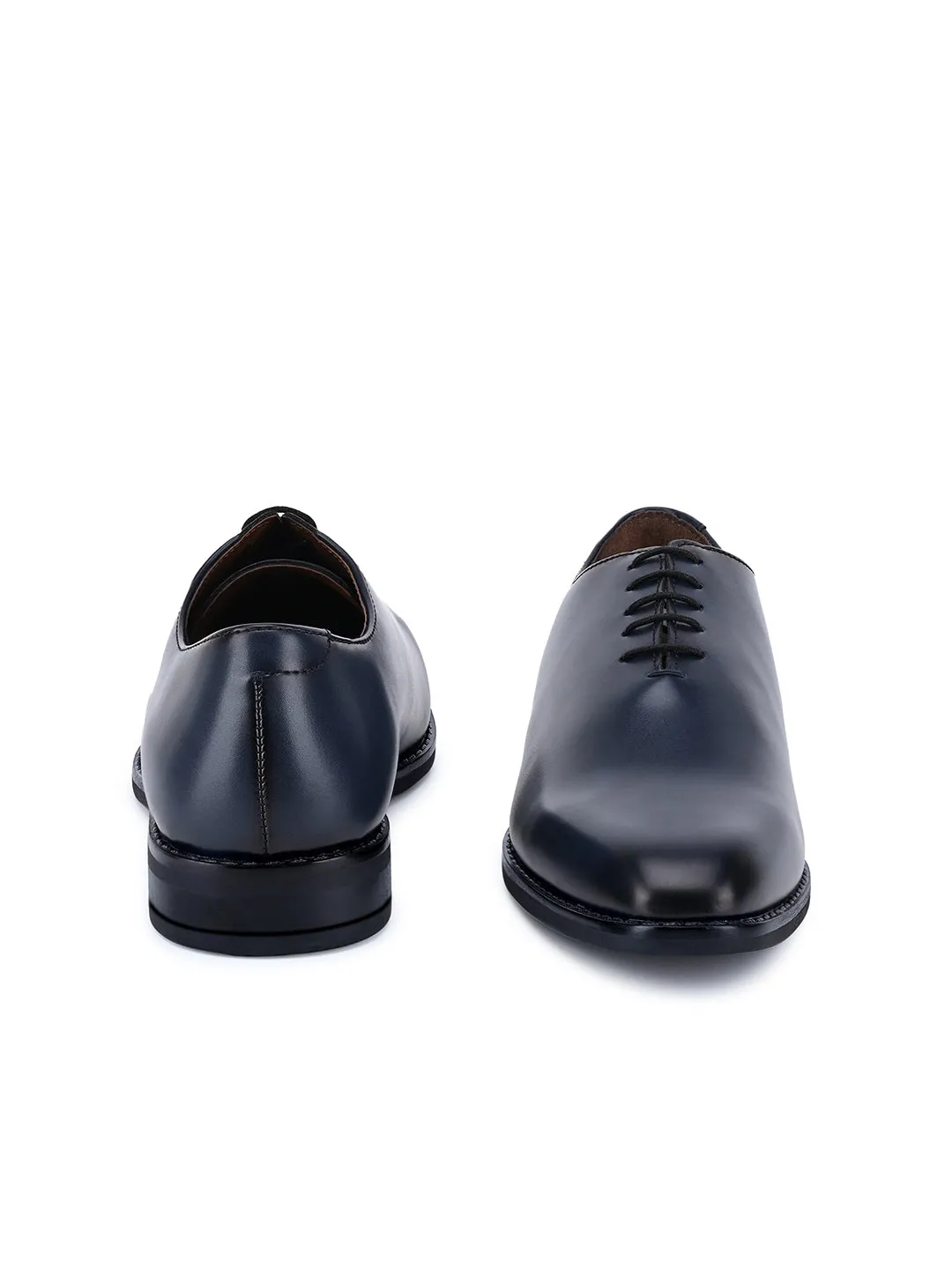 Federal Blue Handcrafted Lace-Up Wholecut Derby Shoe