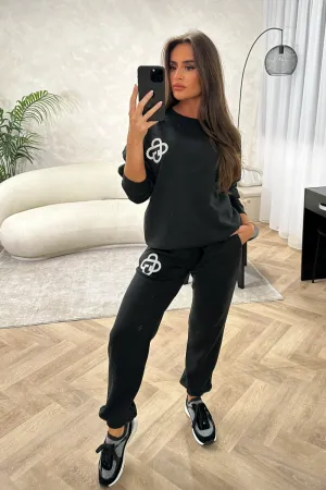 G monogram black embroidered sweater joggers loungewear