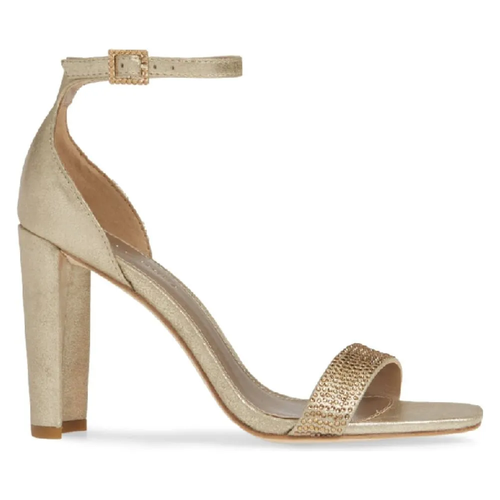 Gabi Platinum Gold Metallic Suede Pelle Moda Sandals
