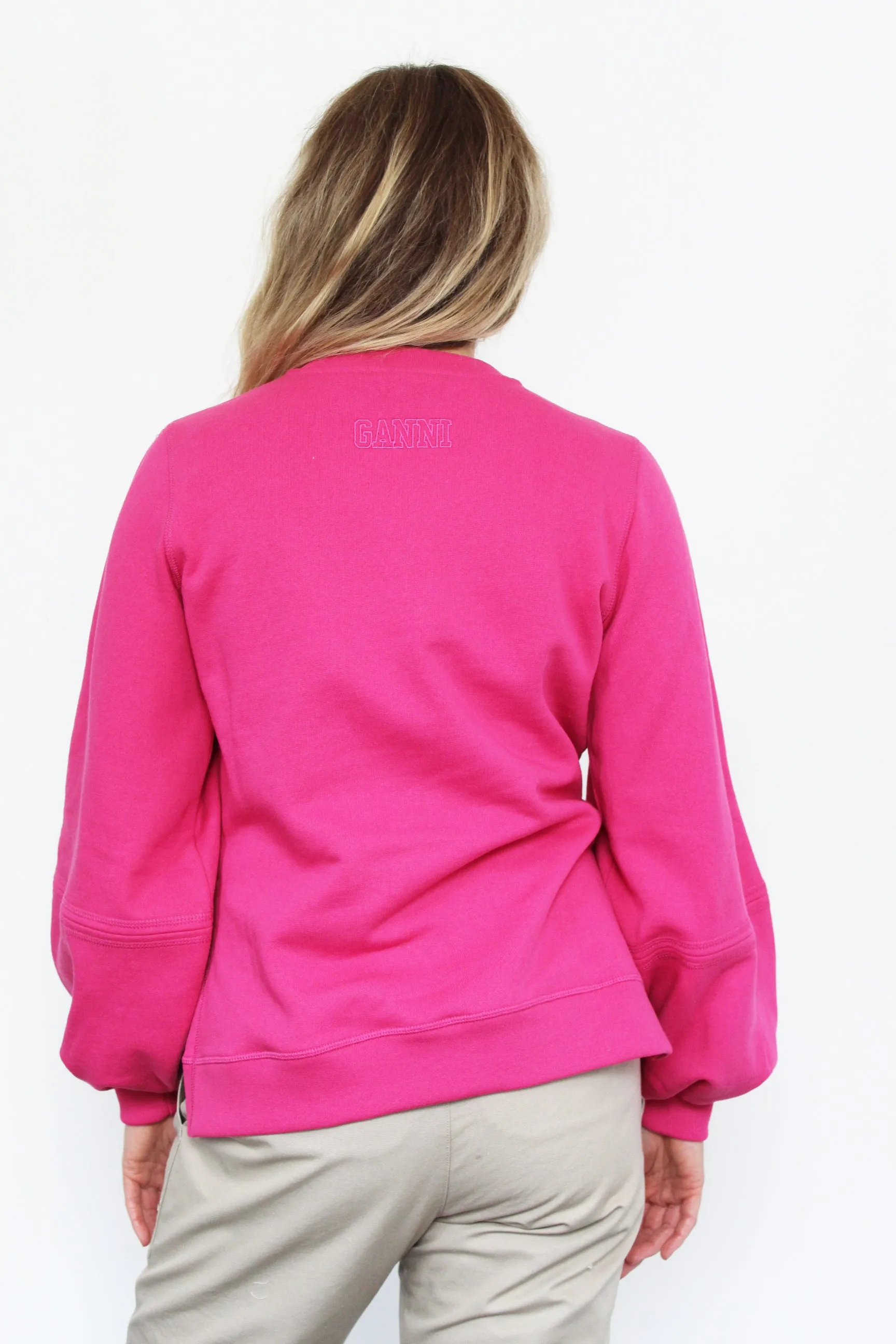 GANNI T2909 Software Isoli Sweat in Shocking Pink