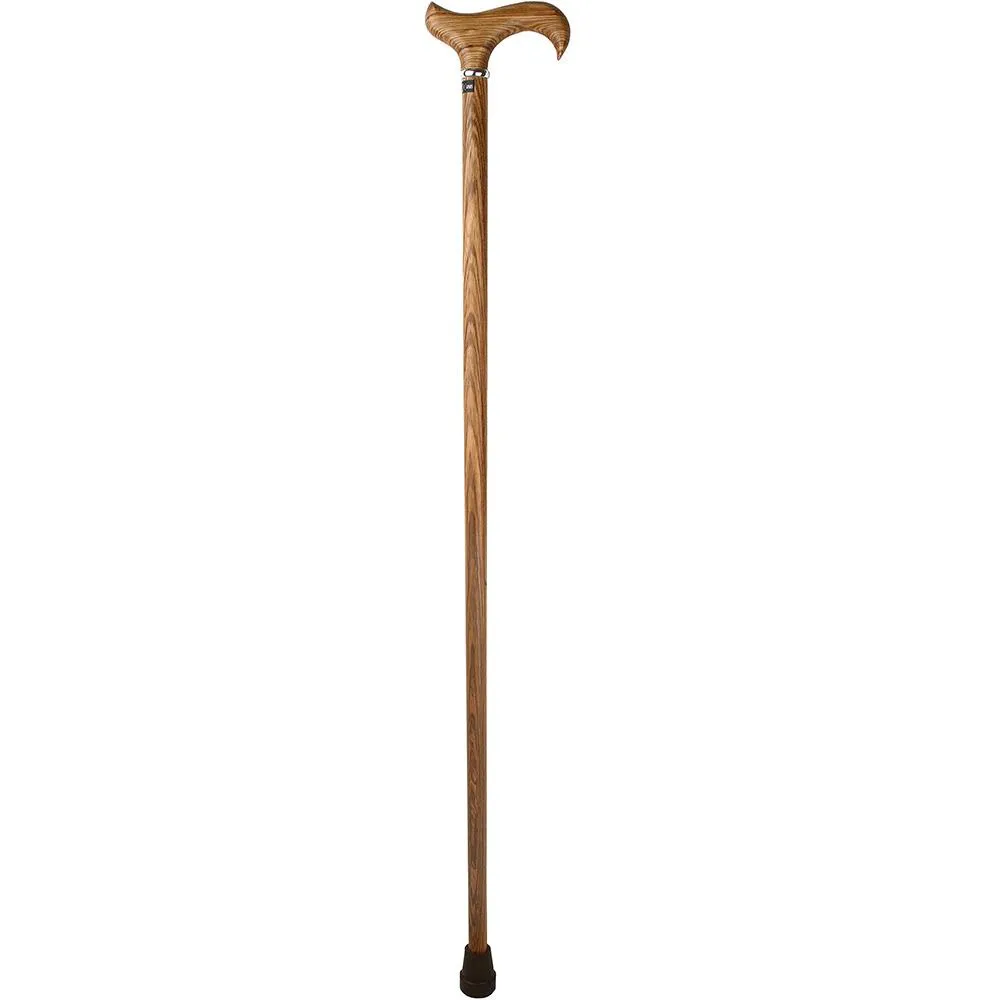 Genuine Striped Zebrano Derby Walking Cane with Natural Design