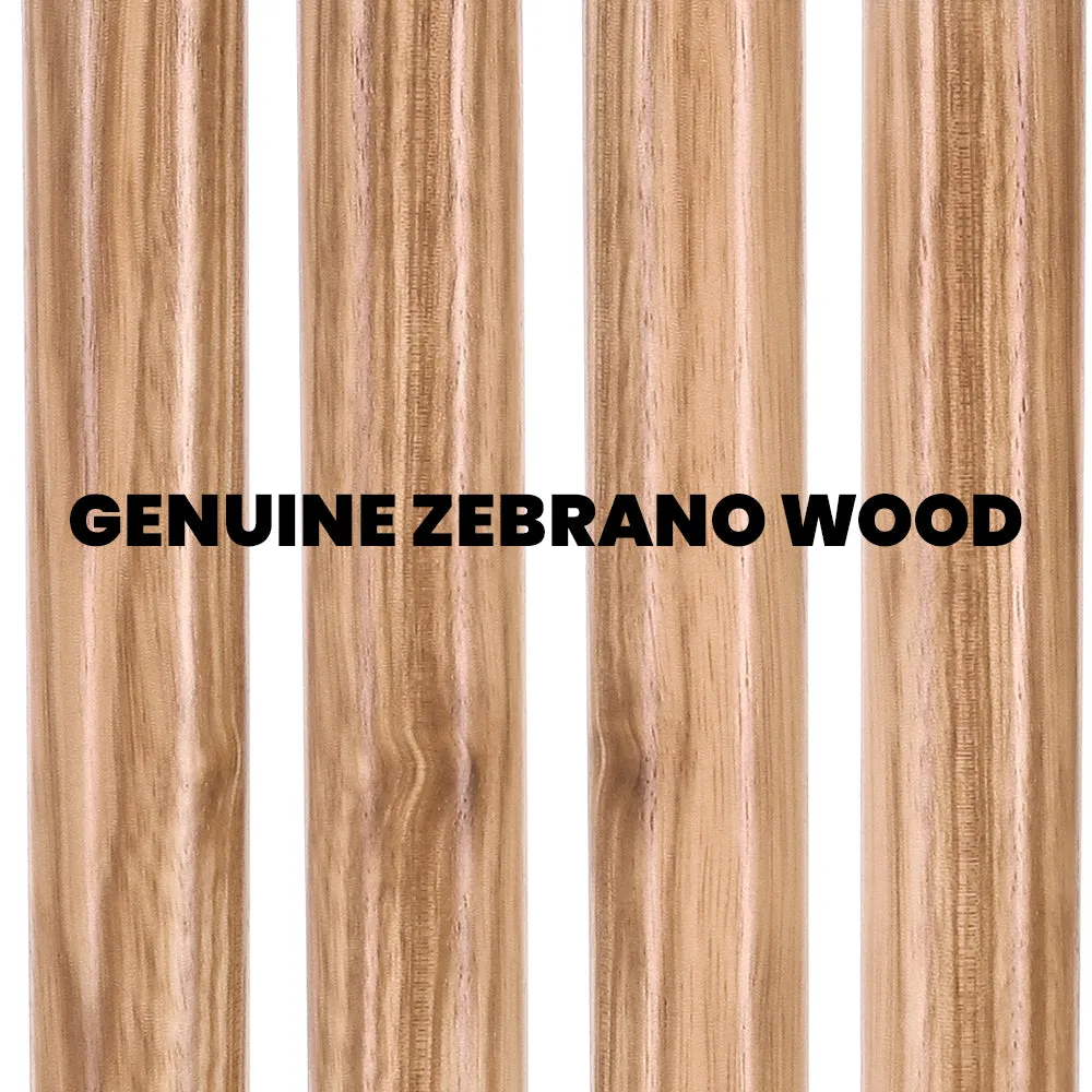 Genuine Striped Zebrano Derby Walking Cane with Natural Design
