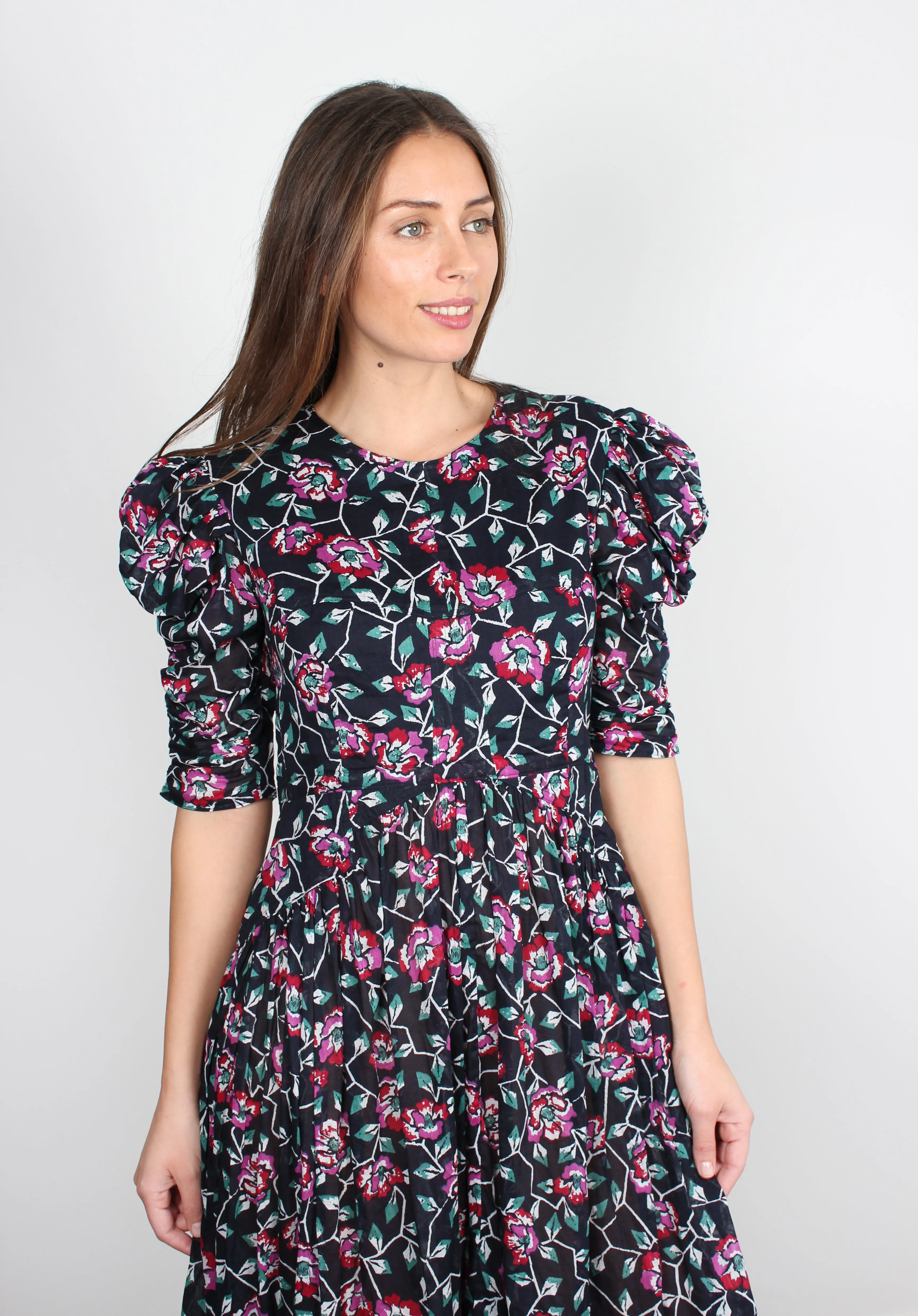 IM Sichelle Long Cotton Dress in Faded Night
