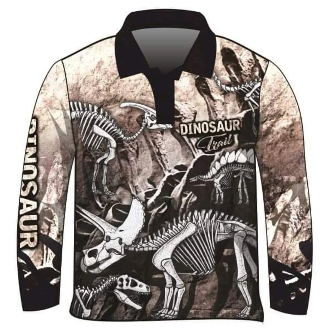 Kids | Dinosaur Trail Fossils Bone Fishing Shirt Pre-Order