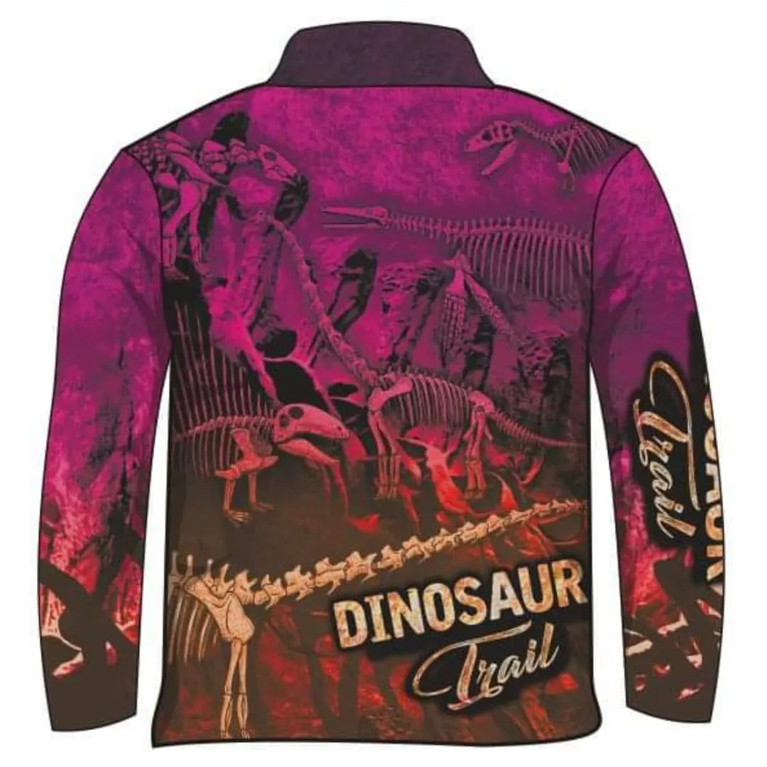 Kids | Dinosaur Trail Fossils Purple Fishing Shirt Pre-Order