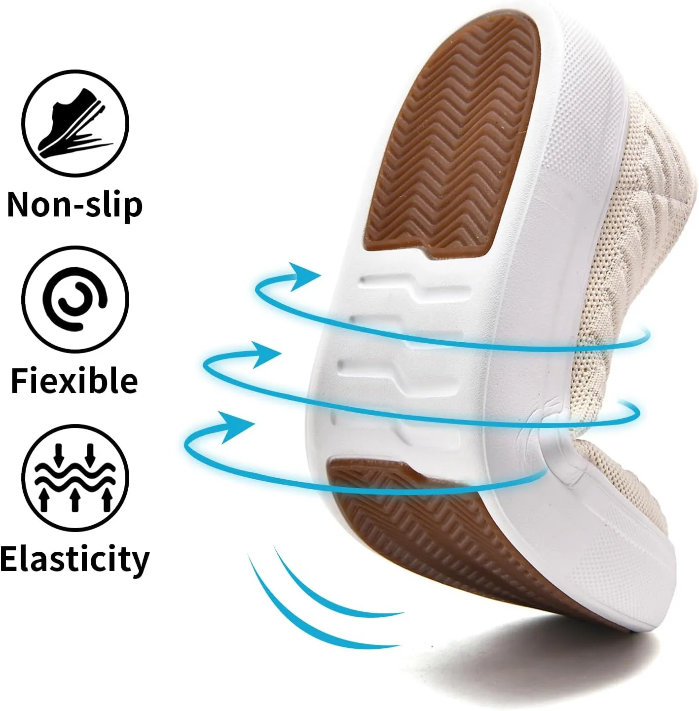 konhill Loafers for Women Slip on Walking Shoes Knit Breathable Tennis Work Comfortable Casual Fashion Sneakers