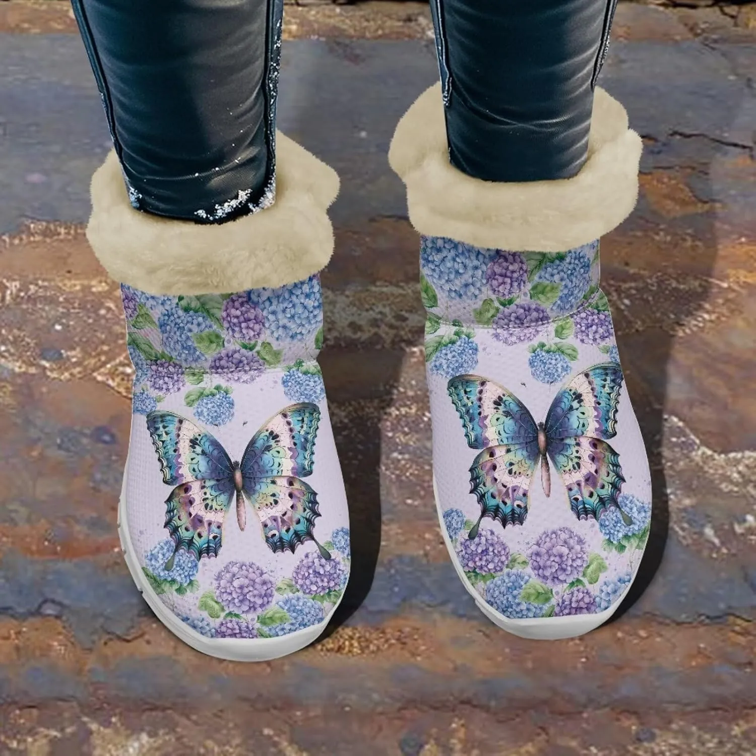 Ladies Snow Boots White Sole Mini Boots Warm Fur Lining Outdoor Shoes Comfortable Ankle Booties Winter Boots