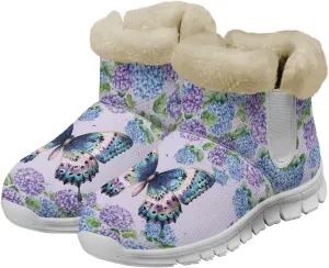 Ladies Snow Boots White Sole Mini Boots Warm Fur Lining Outdoor Shoes Comfortable Ankle Booties Winter Boots