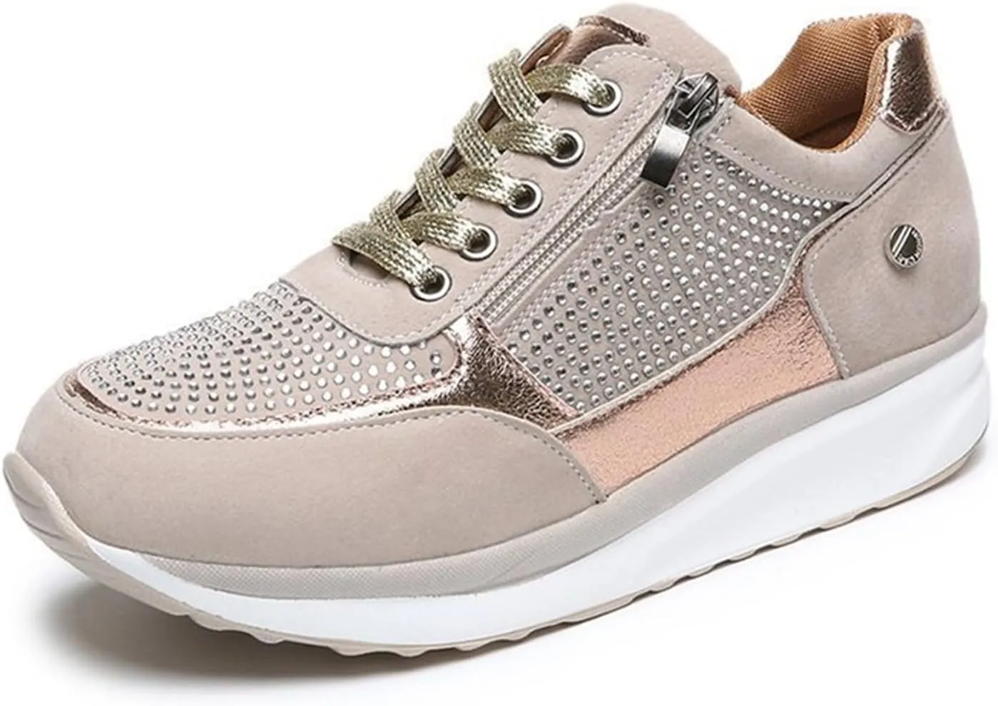 Lausiuoe Women's Fashion Sneakers Slip On Walking Tennis Shoes Slip On Lightweight Casual Sneakers for Gym Travel Work