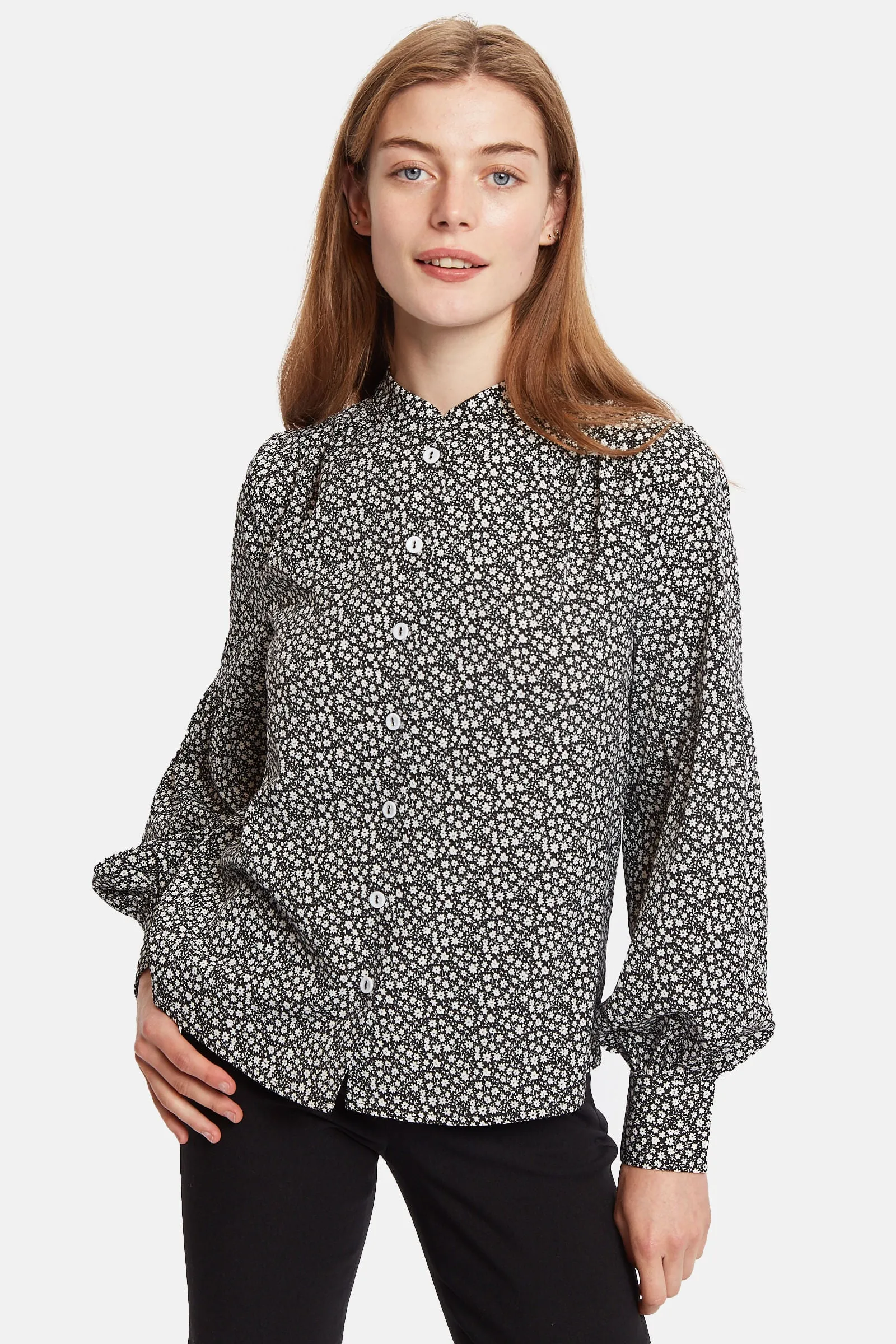 Louche Clancy Candy Bud Print Long Sleeve Blouse