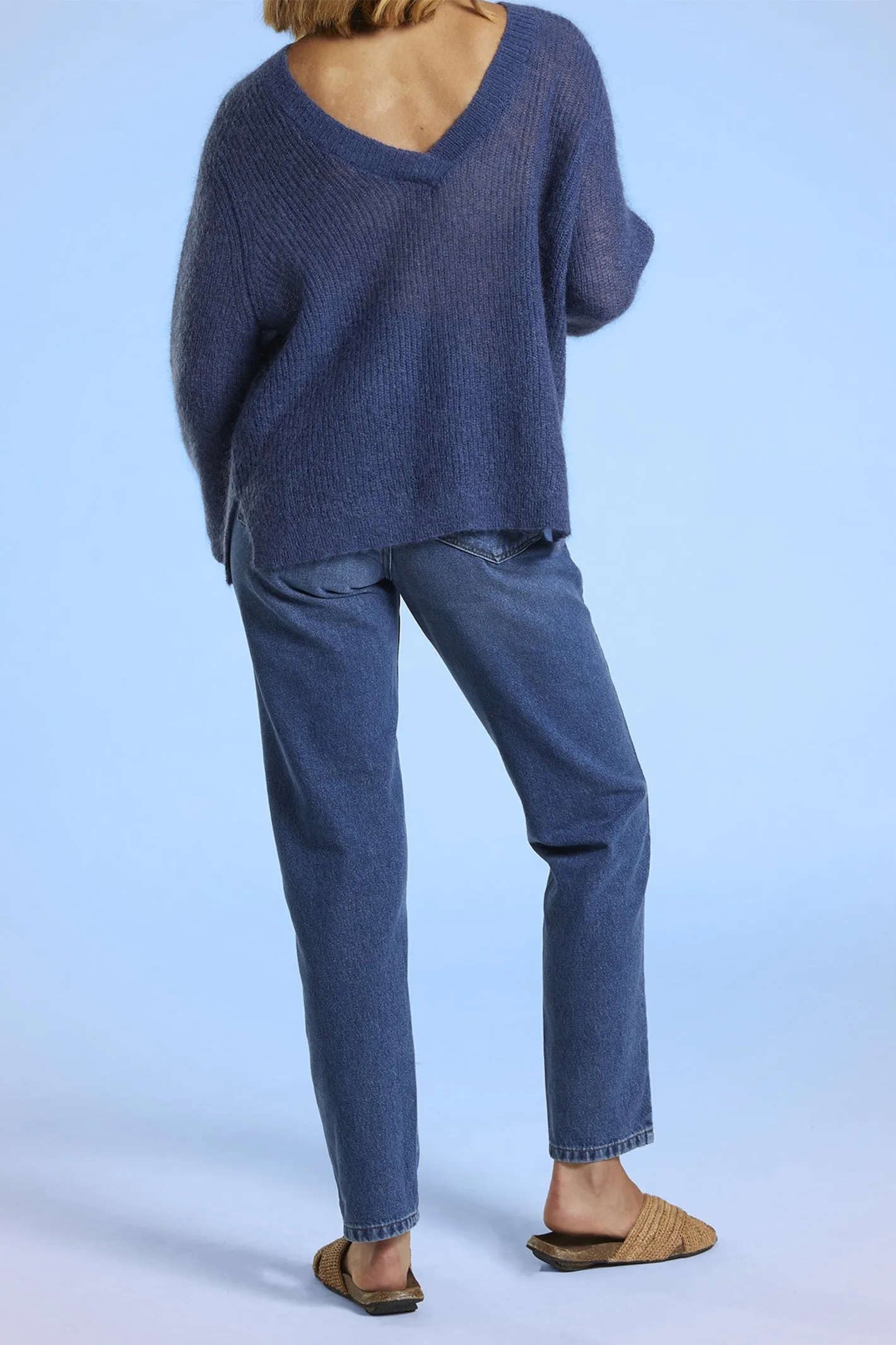 Mat De Misaine Reversible Jumper Long Sleeve Indigo Navy Torini-546 U26