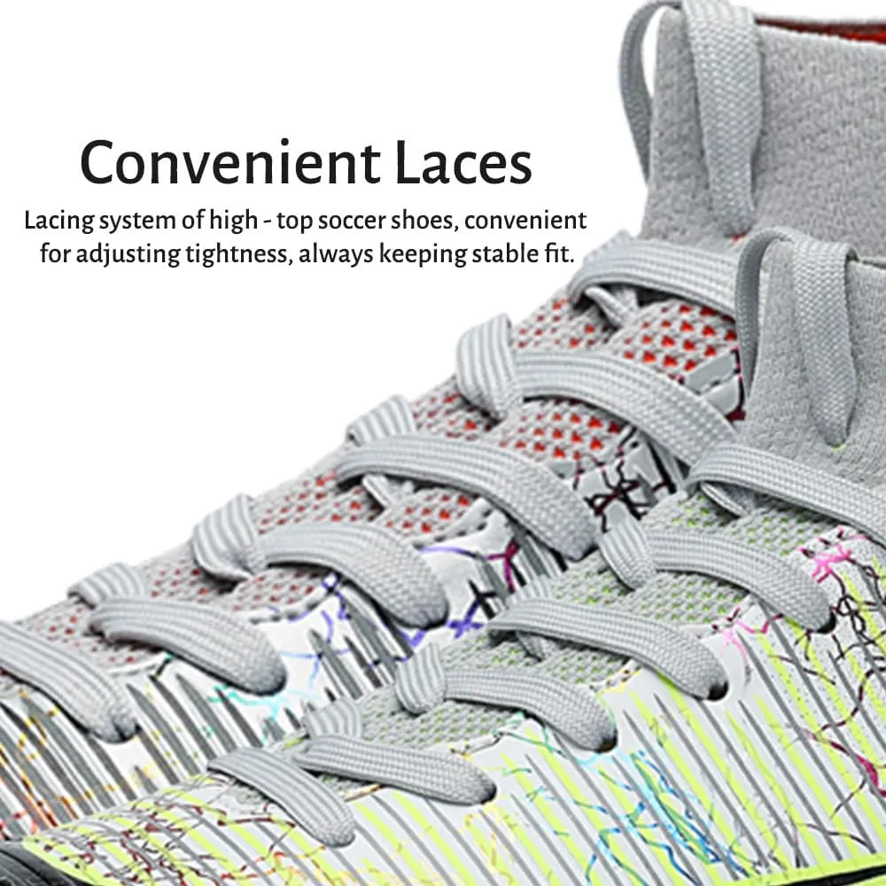 Maylrvjv Men's High-Top Soccer Shoes Anti-Slip Wear-Resistant Football Boots Spikes Athletic Shoes